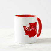 Tasse rouge en forme de l'État de Washington (Devant droit)