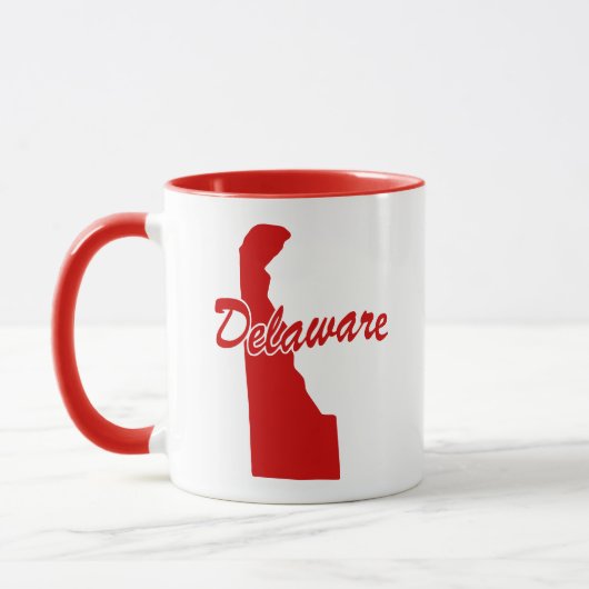 Tasse rouge en forme de l'État du Delaware (Gauche)