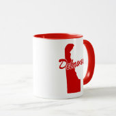 Tasse rouge en forme de l'État du Delaware (Devant droit)