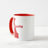Tasse rouge en forme de l'État du Delaware (Devant gauche)