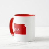 Tasse rouge en forme de l'État du Kansas (Devant gauche)