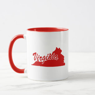 Tasse rouge en forme d'État de Virginie