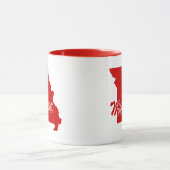 Tasse rouge en forme d'État du Missouri (Centre)