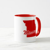 Tasse rouge en forme d'État du Missouri (Devant droit)
