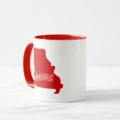 Tasse rouge en forme d'État du Missouri (Devant gauche)