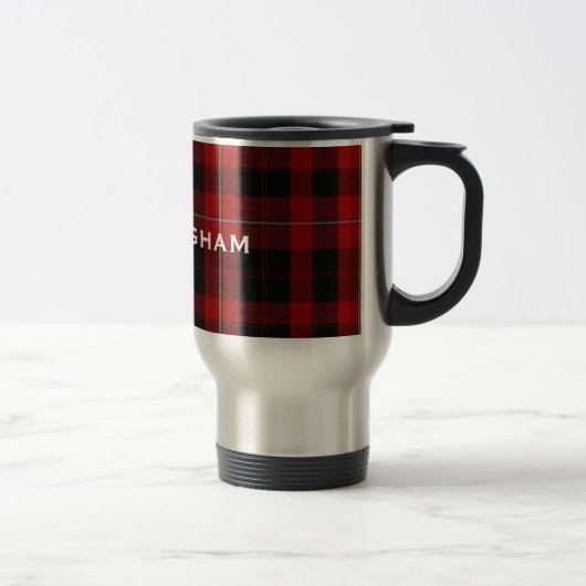 Tasse rouge et noire élégante de plaid de (Droit)