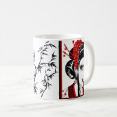Tasse rouge et noire et de Whtie (Devant droit)