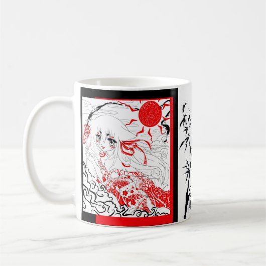 Tasse rouge et noire et de Whtie (Gauche)