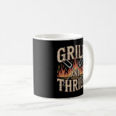 Tasse rouge vintage Fun BBQ Grill Master (Devant droit)