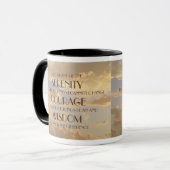 Tasse rougeoyante de prière de sérénité de ciel (Devant gauche)