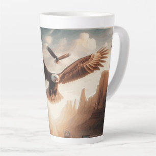 Tasse route 66 avec un aigle royal en vol
