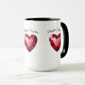 Tasse Ruby Heart Love – Cadeau élégant de la Saint (Devant droit)