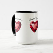 Tasse Ruby Heart Love – Cadeau élégant de la Saint (Devant gauche)