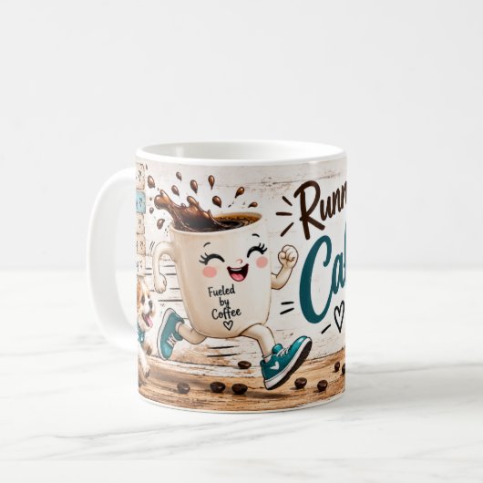 Tasse « Running on Caffeine » (Devant gauche)