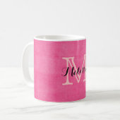 Tasse rustique d'initiale de monogramme de roses (Devant gauche)