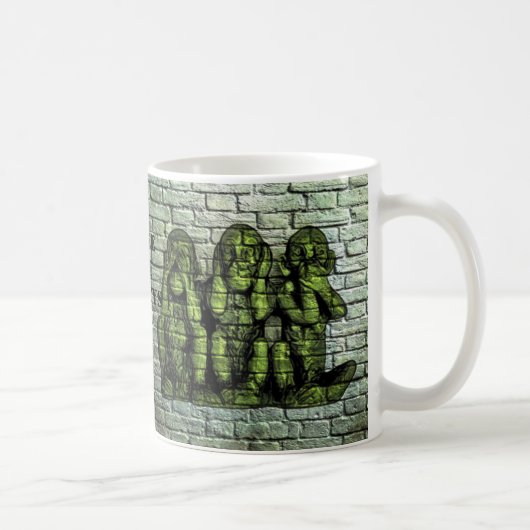 Tasse sage de graffiti de trois singes (Droite)