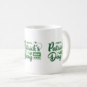 Tasse Saint-Patrick avec citation verte en gras (Devant droit)