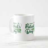 Tasse Saint-Patrick avec citation verte en gras (Devant gauche)