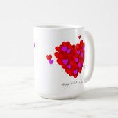 Tasse Saint-Valentin Cœurs Romantiques (Devant droit)