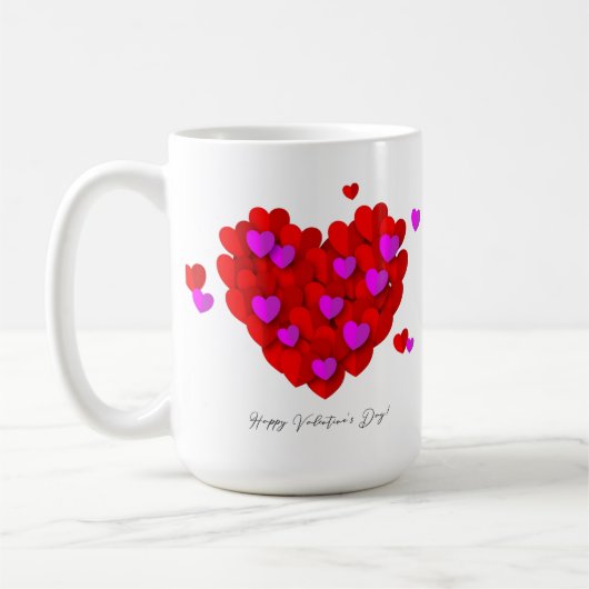 Tasse Saint-Valentin Cœurs Romantiques (Gauche)