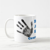 Tasse sale de handprint, mécanicien, médecines (Gauche)
