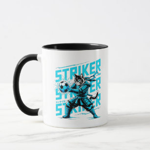 Tasse Samouraï Chat Buteur de Foot Cadeau de Spo