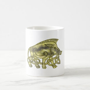 Tasse sanglier ou Hog Celtlic métallisé or