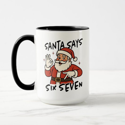 Tasse Santa dit Six Sept, Noël drôle (Gauche)