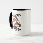 Tasse Santa dit Six Sept, Noël drôle (Devant gauche)