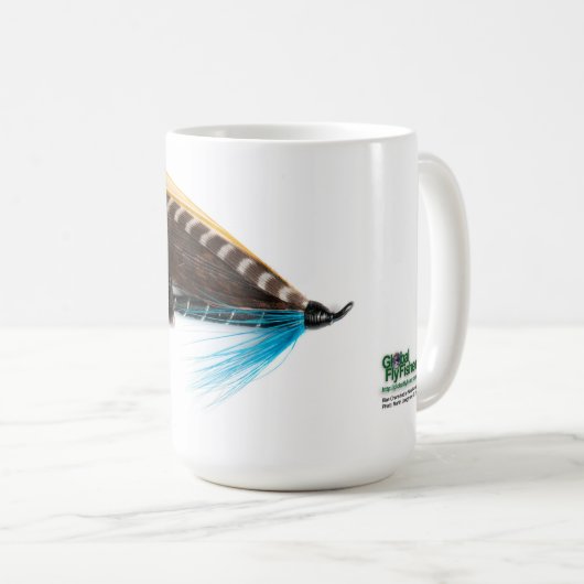 Tasse saumonée de mouche de charme bleu (Devant droit)