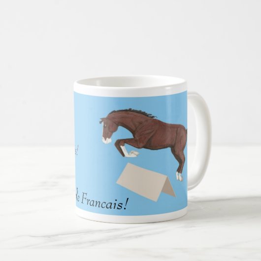 Tasse sautante de cheval de Selle Francais (Devant droit)