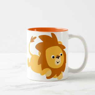 Tasse sautante de lion de bande dessinée mignonne