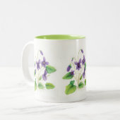 Tasse sauvage de violettes d'aquarelle (Devant gauche)