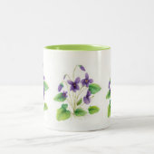 Tasse sauvage de violettes d'aquarelle (Centre)
