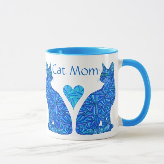 Tasse se reposante abstraite de chats de maman (Droite)