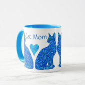Tasse se reposante abstraite de chats de maman (Devant gauche)
