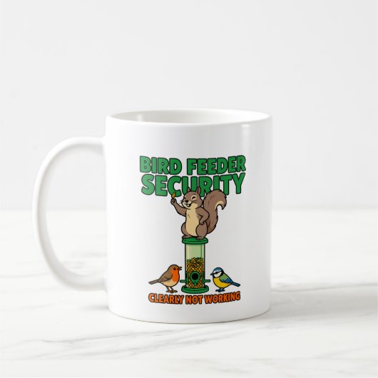 Tasse Sécurité de Mangeoire à Oiseaux Drôle Écureu (Gauche)