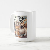 Tasse Selfie de l'Équipe de Chats Drôles (Devant gauche)