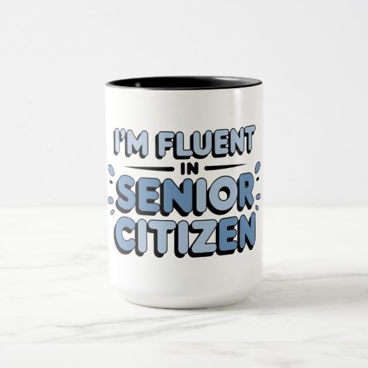 Tasse Senior Blagues JE PARLE COURAMMENT LANGUE DE (Centre)