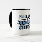 Tasse Senior Blagues JE PARLE COURAMMENT LANGUE DE (Devant gauche)