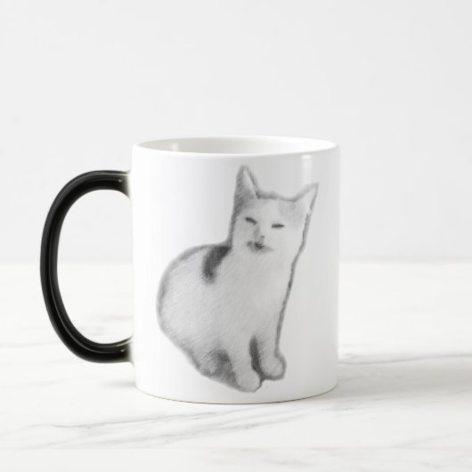 Tasse sensible à la chaleur de chat de banane (Gauche)