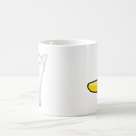 Tasse sensible à la chaleur de chat de banane (Centre)