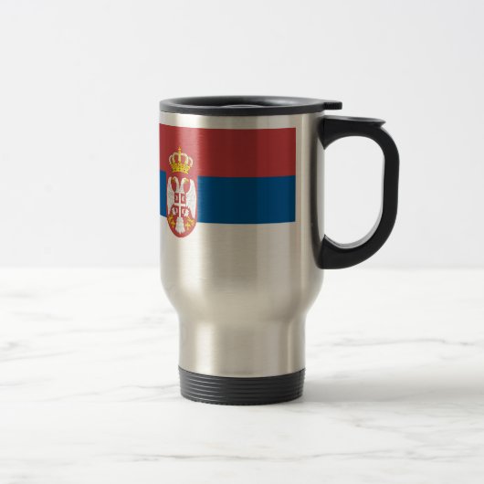 Tasse serbe de voyage de drapeau (Droit)