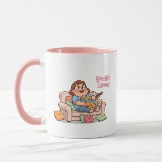 Tasse Serial Lover – Nuit Douillette avec Chat & P (Gauche)