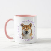 Tasse Shiba Inu – Cadeau personnalisé lavande past (Gauche)