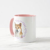 Tasse Shiba Inu – Cadeau personnalisé lavande past (Devant gauche)