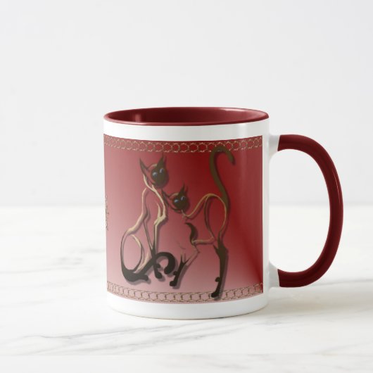 Tasse siamoise de 2 minous (Droite)