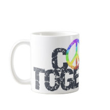 Tasse signe de paix arc-en-ciel Unis ensemble