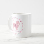 Tasse silhouette cavalier rose pastel personnalisé (Devant gauche)