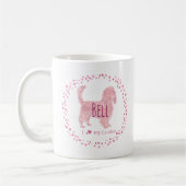 Tasse silhouette cavalier rose pastel personnalisé (Gauche)
